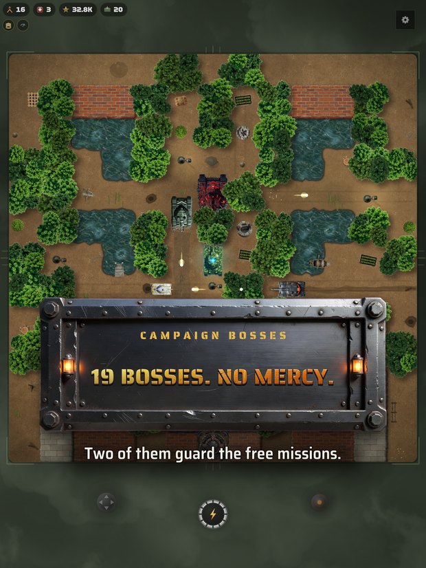 Boss duel with the boss health bar above the battlefield