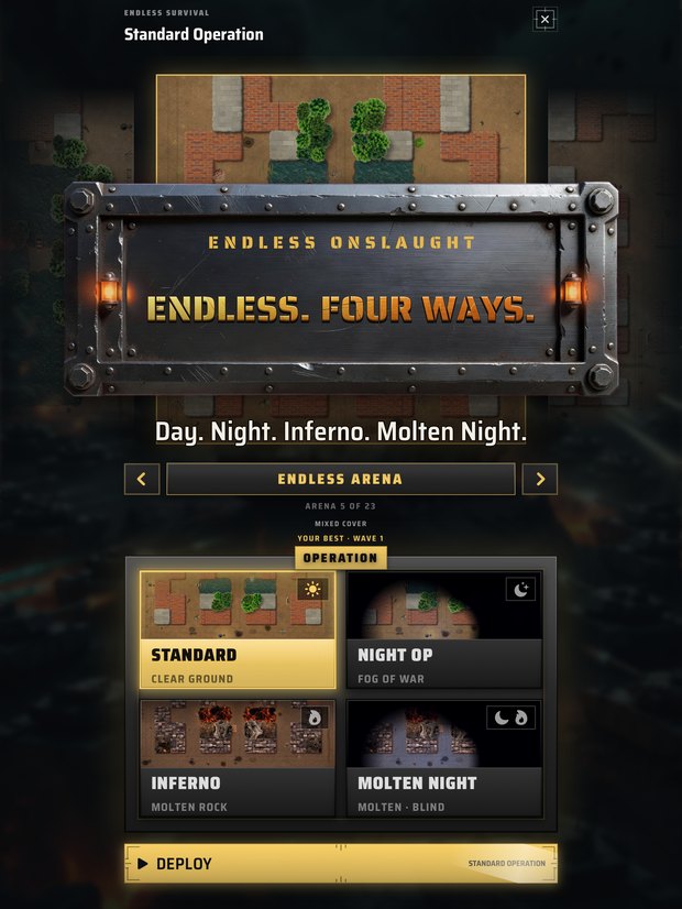 Endless Onslaught: wave assault on a darkened arena