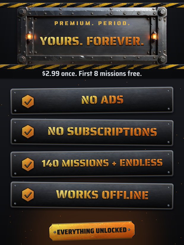 One purchase unlocks every campaign and mode